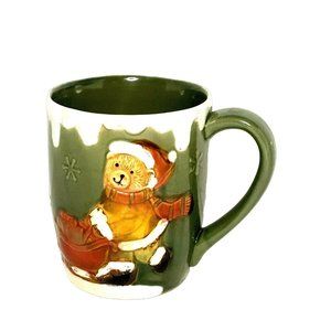 Santa Bear With Sleigh And Snowflakes Holiday Christmas Winter 16 ounce Mug